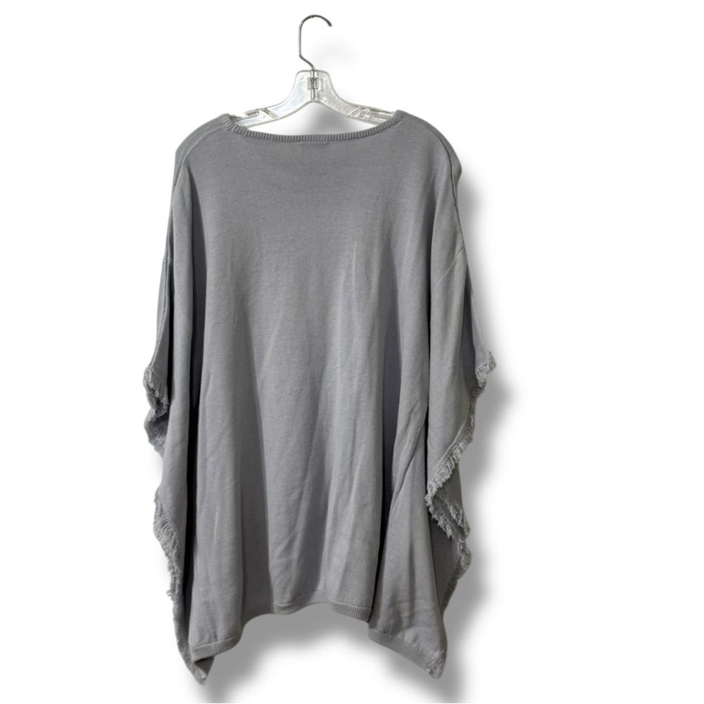 Vineyard Vines Fringe Sweater Poncho Baby Blue Cozy Layer Women’s XS/S - Picture 2 of 6